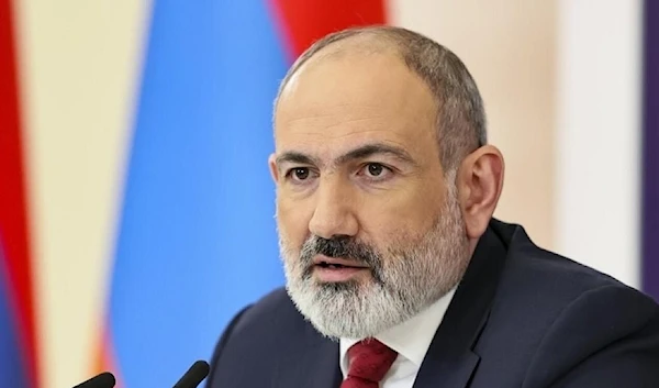 Armenian Prime Minister Nikol Pashinyan gestures during a news conference in Yerevan, Armenia on March 14, 2023 (AP