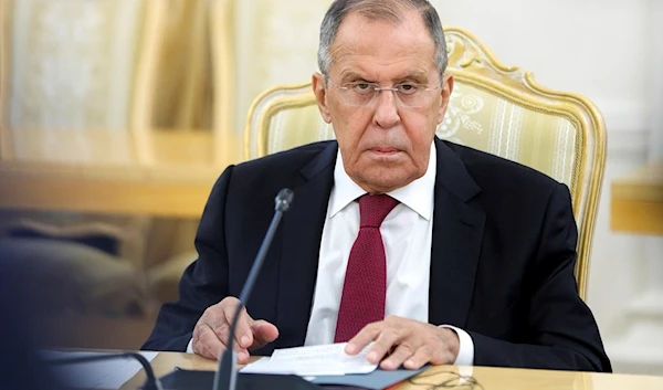 Russian Foreign Minister Sergei Lavrov at a meeting in Moscow on September 18, 2023 (AP)