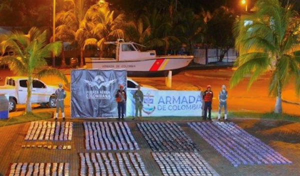 The seized shipment of cocaine, valued at around $41 million. (Colombian MoD)