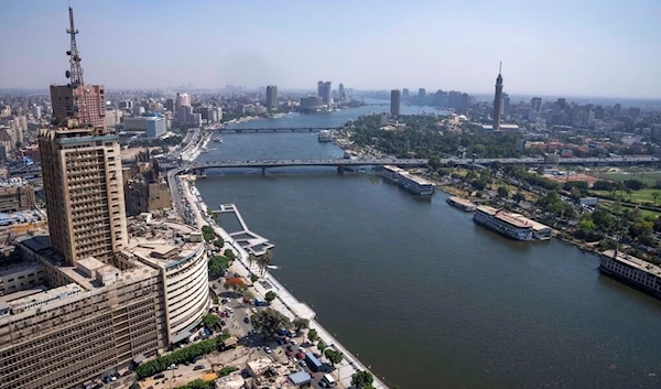 A general view of the Maspero Television Building on the banks of the Nile river in Cairo, Egypt, Wednesday, May 25, 2022 (AP Photo/Nariman El-Mofty)