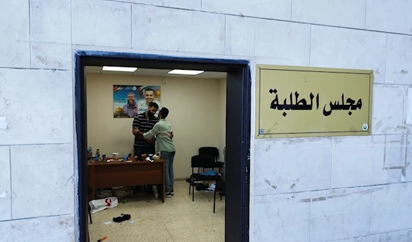 The effects of the Israeli occupation forces' raid on an office affiliated with the Student Council of Birzeit University were reported on September 24, 2023. by Palestinian media.