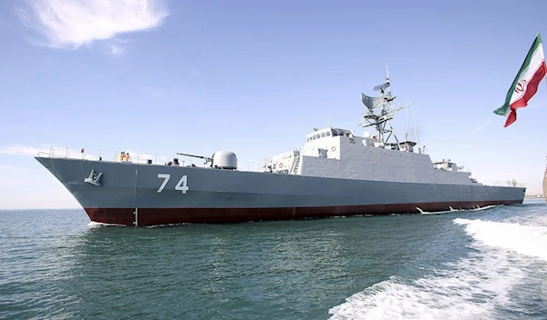 The new Iranian destroyer Sahand sails in Gulf waters, in Bandar Abbas, Iran, on December 1, 2018 (Iranian Army via AP)