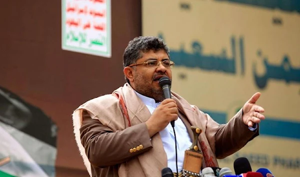 A file picture shows Houthi figure Mohammed Ali al-Houthi delivering a speech during a protest in Sanaa. (AFP)