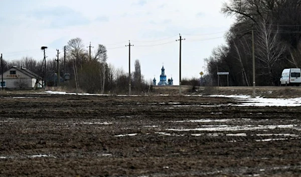 A view of the settlement of Novyi Ropsk in the Bryansk region, roughly 1 km from the border with Ukraine, March 3, 2023. (AFP)