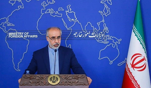 Iranian Foreign Ministry Spokesman Nasser Kanaan speaks at a press release on 30, 1, 2023 (Iran Ministry of Foreign Affairs)