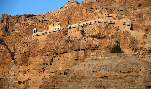 A view of the Greek Orthodox Christian Monastery of the Temptation near the West Bank city of Areeha (AFP)