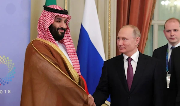 Saudi Arabian Crown Prince Mohammed bin Salman and Russian President Vladimir Putin, pictured here on Dec. 1. (AFP)