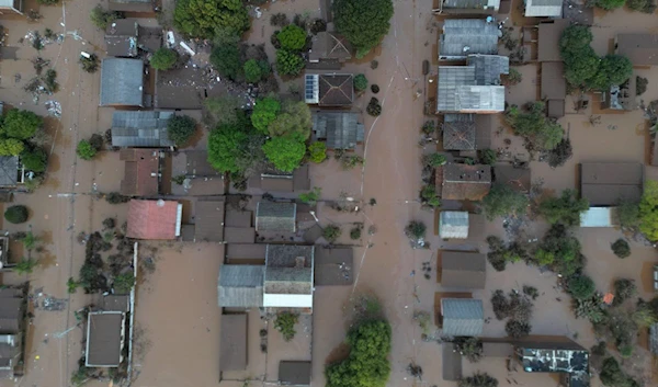 An aerial view of the disaster. (AP)