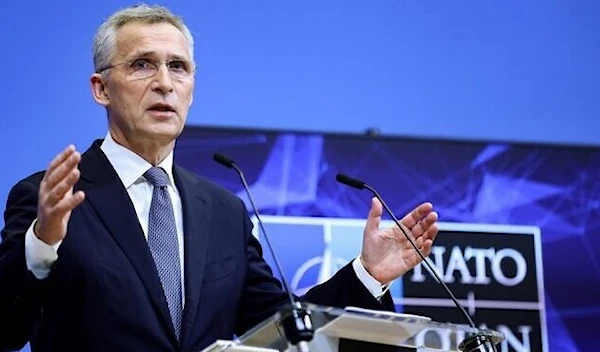 NATO Secretary-General Jens Stoltenberg speaks during a press conference ahead of the alliance's defense ministers' meeting, at the NATO headquarters in Brussels, on March 15, 2022. (AFP)