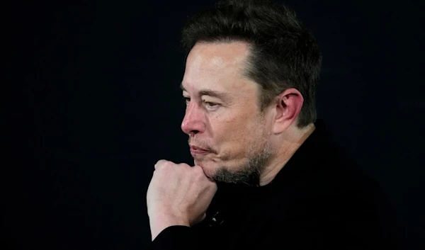 Tesla and SpaceX's CEO Elon Musk pauses during an in-conversation event with Britain's Prime Minister Rishi Sunak in London, Thursday, Nov. 2, 2023 (AP)