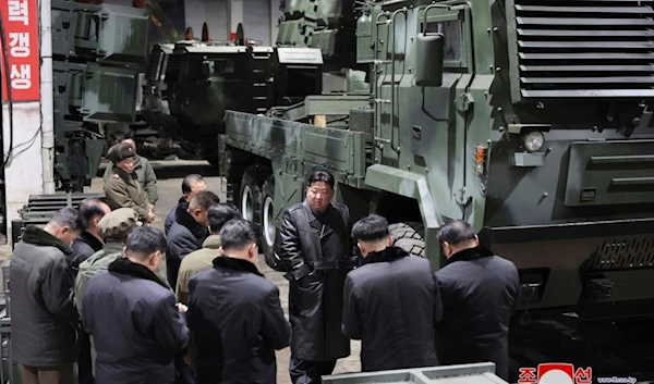 DPRK leader Kim Jong Un, inspects as he tours munitions factories on Jan. 8-9, 2024, in DPRK. (AP)