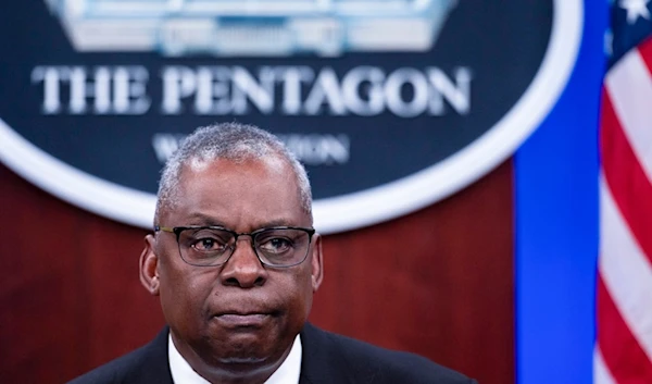 Secretary of Defense Lloyd Austin makes remarks at a virtual Ukraine Defense Contact Group (UDCG) meeting, Wednesday, Nov. 22, 2023, at the Pentagon in Washington. (AP Photo/Cliff Owen)