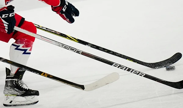 The quarterfinal match at the ice hockey world championship in Tampere, Finland, Thursday, May 25, 2023. (AP)