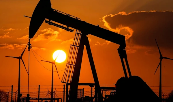 A pumpjack extracts crude at an oil field in Emlichheim, Germany, March 18, 2022. (AP)