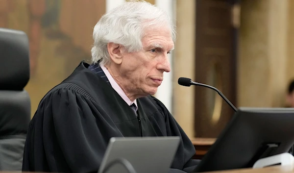 Judge Arthur Engoron sits in the courtroom before the start of closing arguments in former President Donald Trump's civil business fraud trial at New York Supreme Court on Thursday in New York. (AP