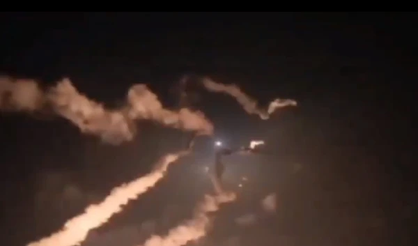 Circulating scenes of missiles being launched from Iran towards northern Iraq (Social Media/ X)