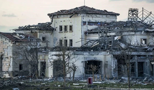 Mossad HQ in Erbil, Iraq, after it was struck by ballistic missiles launched by the Iranian Revolution Guard Corps on January 16, 2024. (Social media)