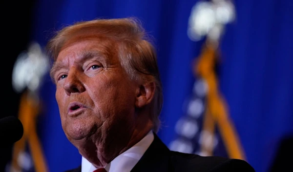 Republican presidential candidate former President Donald Trump during a campaign event in Atkinson, N.H., Tuesday, Jan. 16, 2024. (AP)