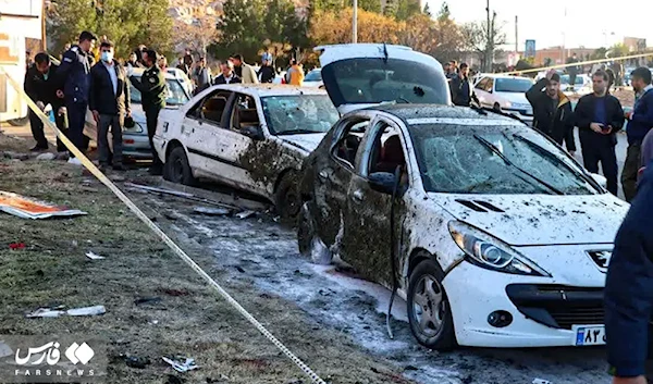 The aftermath of a twin bombing at a gathering commemorating the former IRGC commander Qassem Soleimani, Kerman, Iran, January 3, 2024(Iran International)