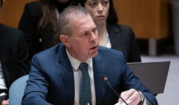 Ambassador Gilad Erdan of Israel addresses the UN Security Council meeting on the situation in the Middle East on December, 2023 (UN)