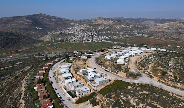 A view of the Zionist settlement of "Eli" in the occupied territories, Tuesday, Feb. 14, 2023. (AP)