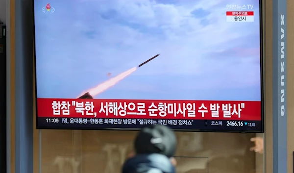 A TV screen shows a report of the DPRK's cruise missiles with file footage during a news program at the Seoul Railway Station in Seoul, South Korea, Wednesday, Jan. 24, 2024.(AP)