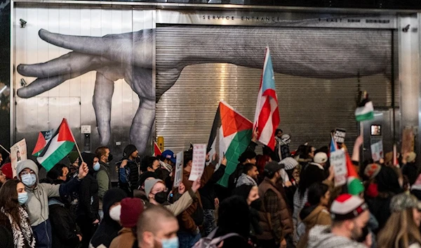 Pro-Palestine demonstrators march as they call for a cease fire in Gaza on Nov. 10, 2023, in New York (AP Photo/Eduardo Munoz Alvarez, File)