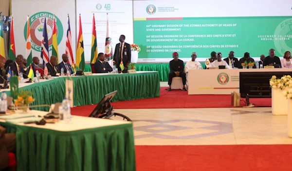 Attendees at the 64th Economic Community of West African States (ECOWAS) session in Abuja on December 10, 2023. (AFP)