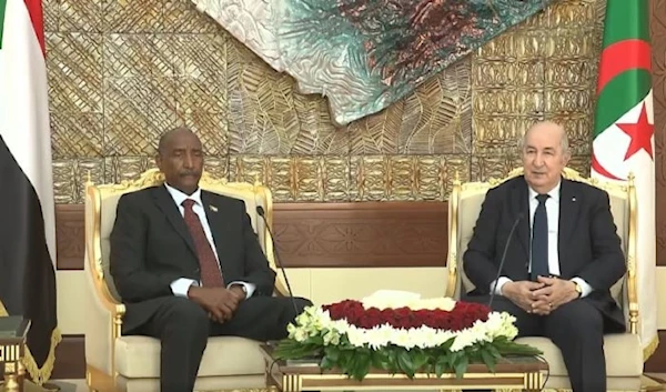 Algerian President Abdel-Majid Tebboune meets with Sudan's de facto leader Al Burhan. Press office of the Algerian Presidency