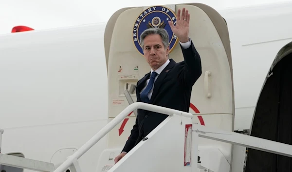 U.S. Secretary of State Antony Blinken deplanes at the Felipe Ángeles International Airport (AIFA) in Zumpango, on the outskirts of Mexico City, Wednesday, Dec. 27, 2023. (AP)