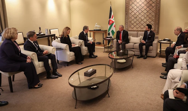 Jordanian King Abdullah II receives US Secretary of State Antony Blinken on in Amman, January 7, 2024. (X/ @SecBlinken)