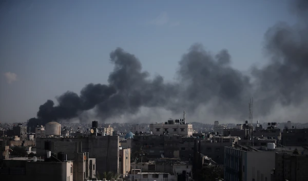 Smoke rises after an Israeli strike in Khan Younis, Gaza Strip, Saturday, Jan. 6, 2024. (AP)