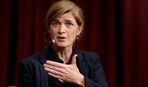 Harvard professor Samantha Power, former U.S. Ambassador to the United Nations, addresses an audience, Monday, Oct. 16, 2017. (AP)