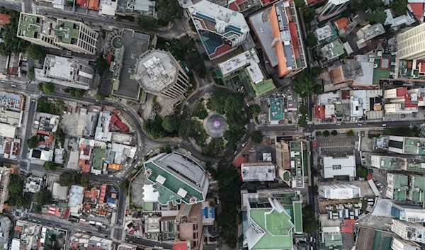 An aerial view of La Castellana square in Caracas, Venezuela, is pictured Sunday, Jan. 7, 2024. (AP Photo/Matias Delacroix)