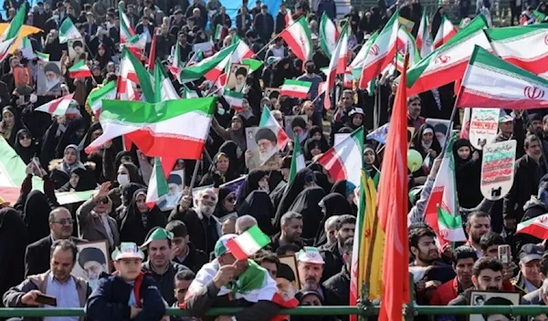 Iranians rallying in memory of the 45th anniversary of the Islamic Revolution victory. ( Fars News Agency via X)