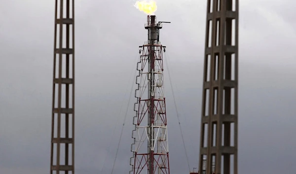 An oil refinery is pictured in Arezine, 20 kilometers east of Algiers. (AP)