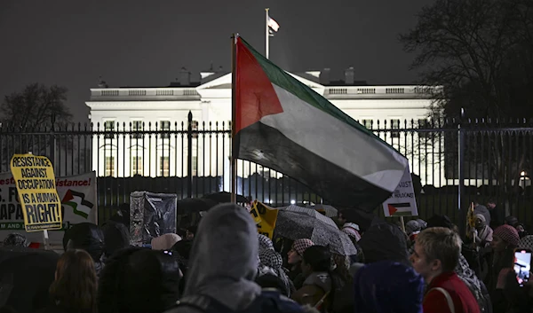 Protesters gather in front of the White House on February 12, 2023 (Getty Images/AFP)