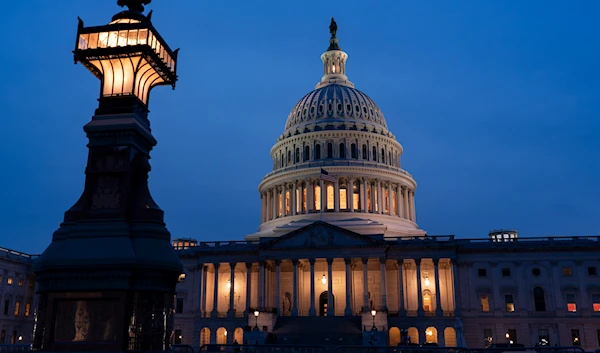 The U.S. Capitol in Washington is illuminated Friday evening, Feb. 9, 2024, as the Senate settles in for a rare weekend session to work on a package of wartime funding for Ukraine, Israel and other U.S. allies. (AP)