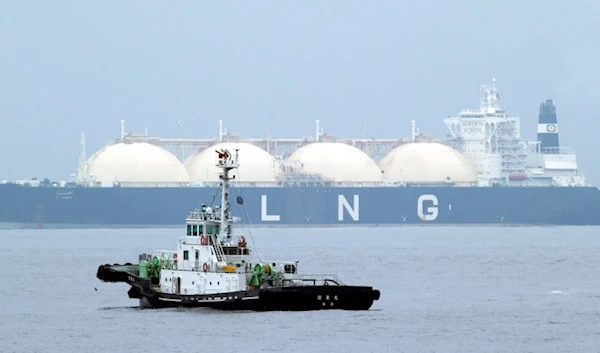 In this April 21, 2014 file photo, Liberian LNG, or Liquefied Natural Gas, tanker Al Hamra arrives at a port in Yokohama, southwest of Tokyo. (AP)