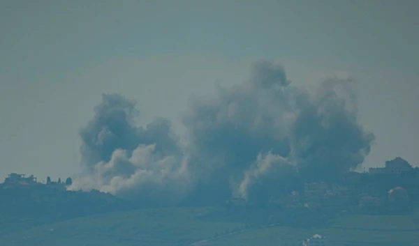 Smoke rises following an Israel military bombardment in southern Lebanon as seen from northern occupied Palestine, Thursday, Feb. 15, 2024(AP)