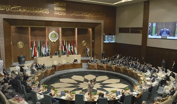 Delegates and foreign ministers of member states convene at the Arab League in Cairo, Sunday May 7, 2023. (AP)