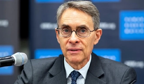 Kenneth Roth, speaking at a conference at the United Nations headquarters in New York on January 14, 2020. (AFP)