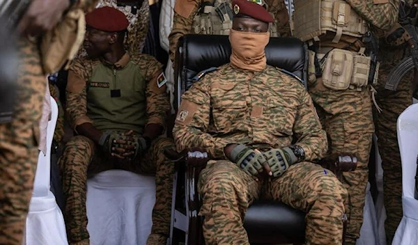 In this photo taken on October 15, 2022, Burkina Faso’s just-inaugurated President Ibrahim Traore attends a ceremony for the 35th anniversary of the assassination of former president Thomas Sankara in Ouagadougou. (AFP)