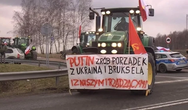 pro-Putin slogans at farmers' protests