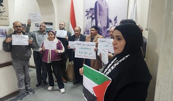 Nasserist Party supporters partaking in the hunger strike for Gaza