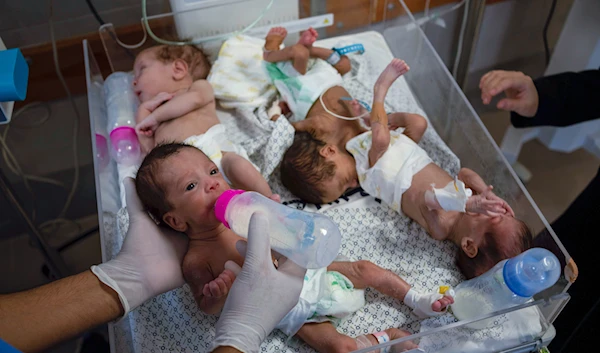 Medics prepare premature babies for transport to Egypt after they were evacuated from Shifa Hospital in Gaza City to a hospital in Rafah on Nov. 20, 2023. (AP)