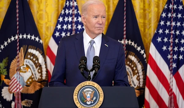 President Joe Biden speaks about Russian sanctions during an event with the National Governors Association in the East Room of the White House, Friday, Feb. 23, 2024, in Washington. (AP)