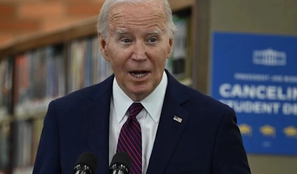 US president Joe Biden delivers a speech (AFP)