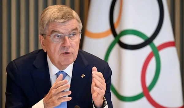 IOC president Thomas Bach speaks during an IOC executive board meeting on March 27, 2023. (AFP/Getty Images)