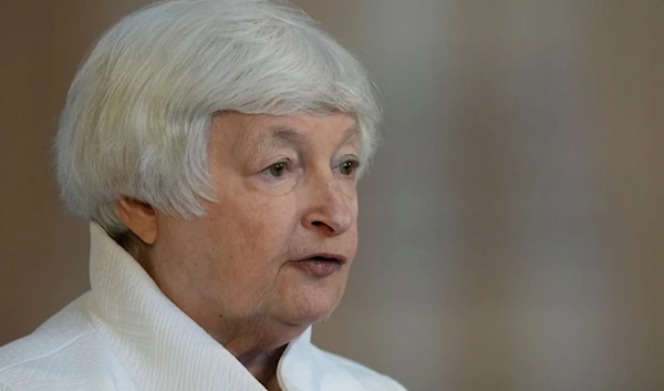 US Secretary of the Treasury Janet L. Yellen gives a press conference a day ahead of the G20 Finance Ministers and Central Bank Governors meetings in Sao Paulo, Brazil, Tuesday, Feb. 27, 2024. (AP)